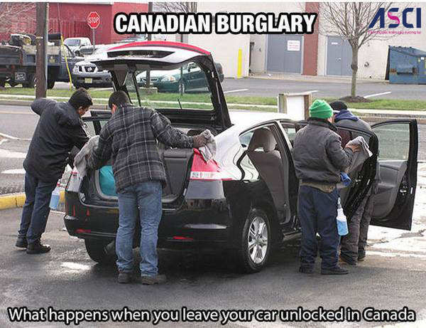 Khi bạn không khóa xe ở Canada, xe của bạn sẽ được đối xử như thế này đây 
